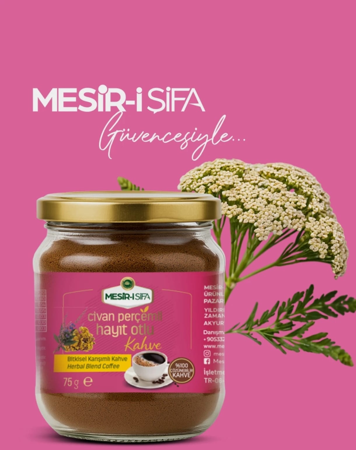 Cafea solubila cu extract din coada soricelului si arborele de cast produs special pentru femei pentru probleme intime 75gr
