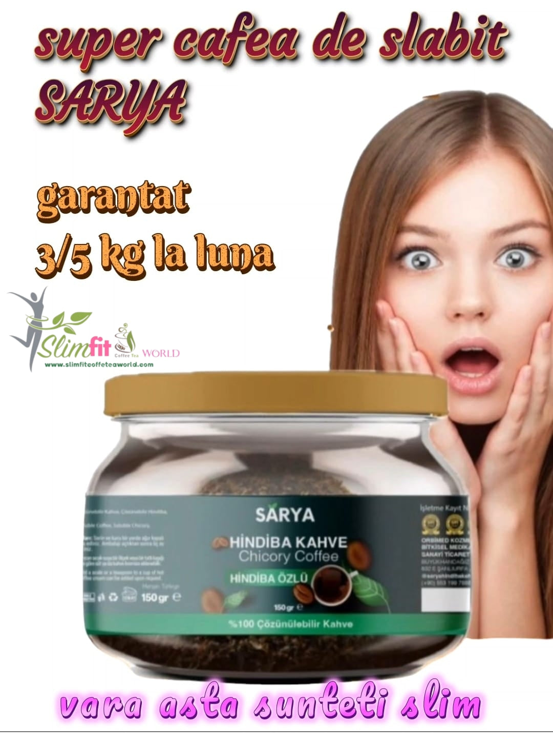 Cafea de slabit si detox SARYA cu extract din CICOARE
