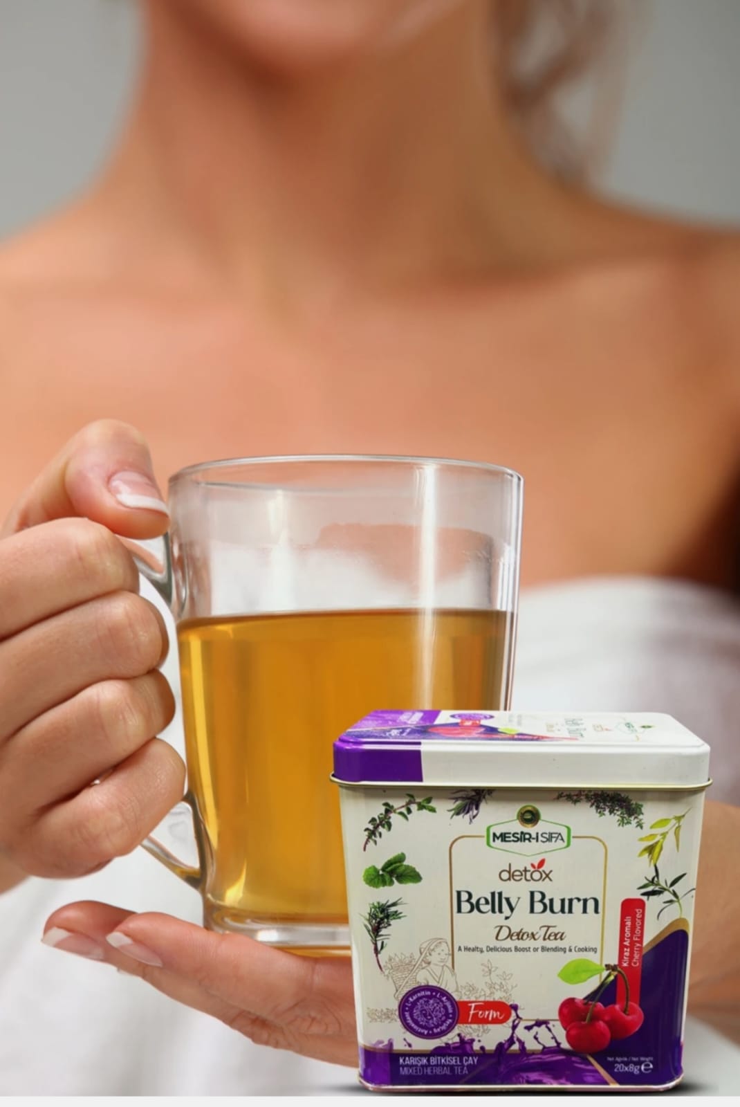 Belly burn, Ceai de slăbit și detox cu aromă de cireșe – Gust plăcut și corp ușor 8gr x 20