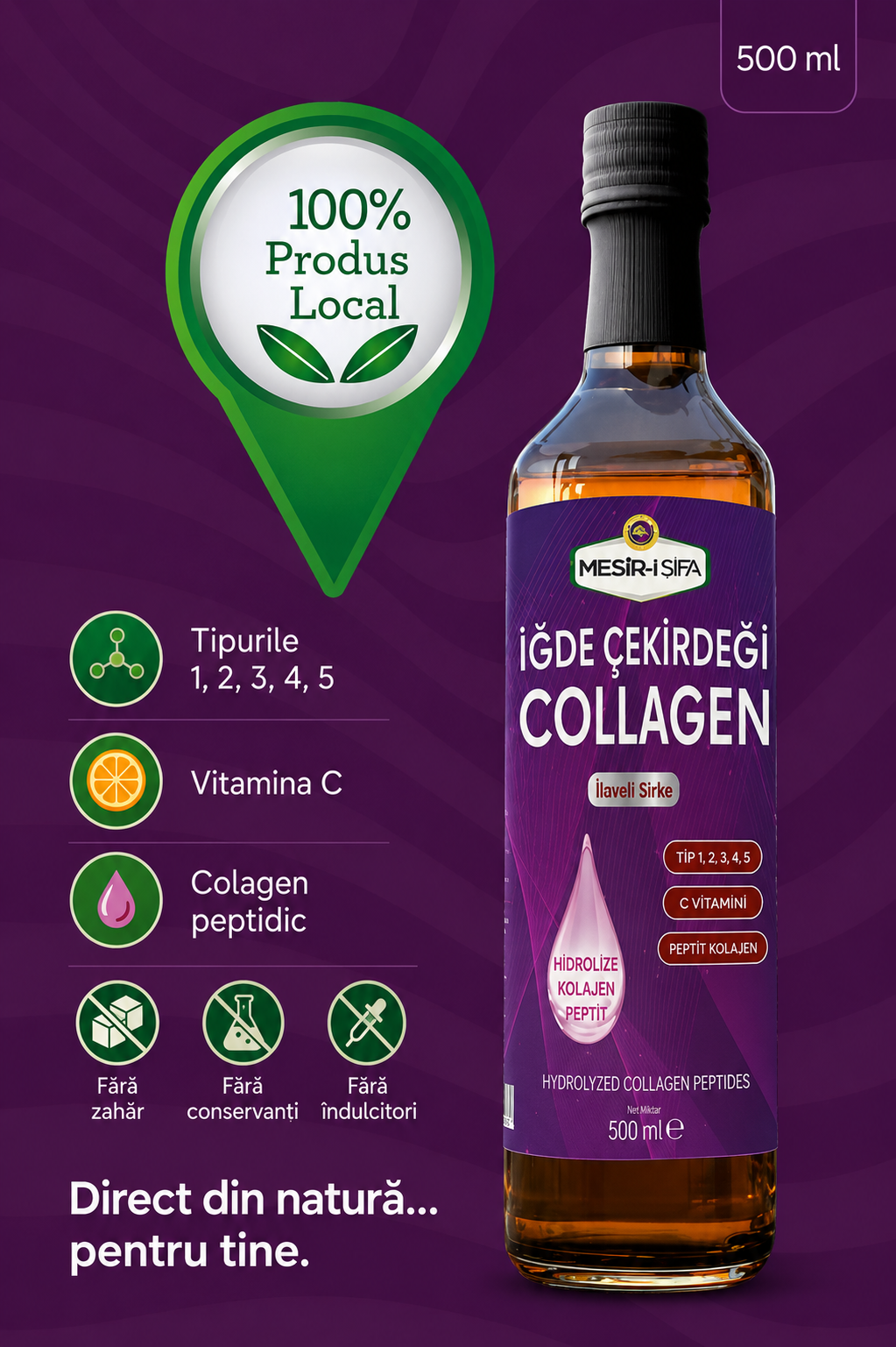 Colagen lichid premium cu vitamina C