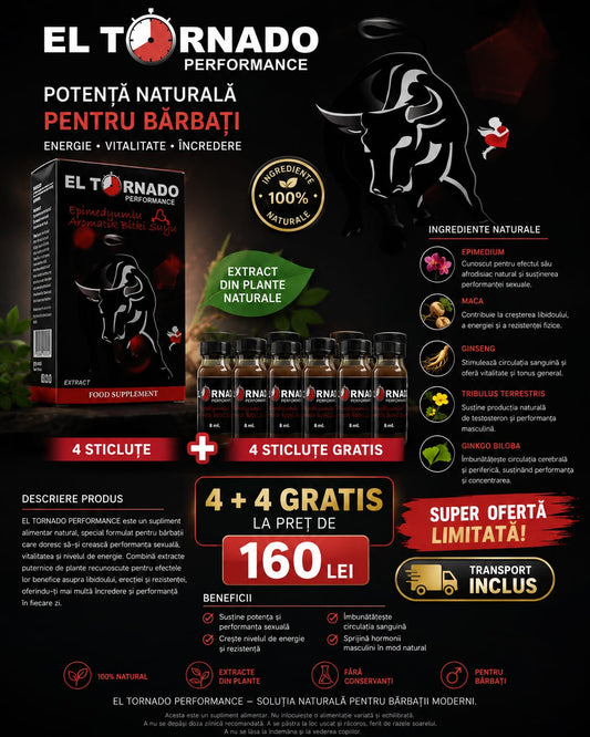EL TORNADO performance extract din plante  epimedium special pentru intarzierea ejaculari precoce 4 bucati pe set