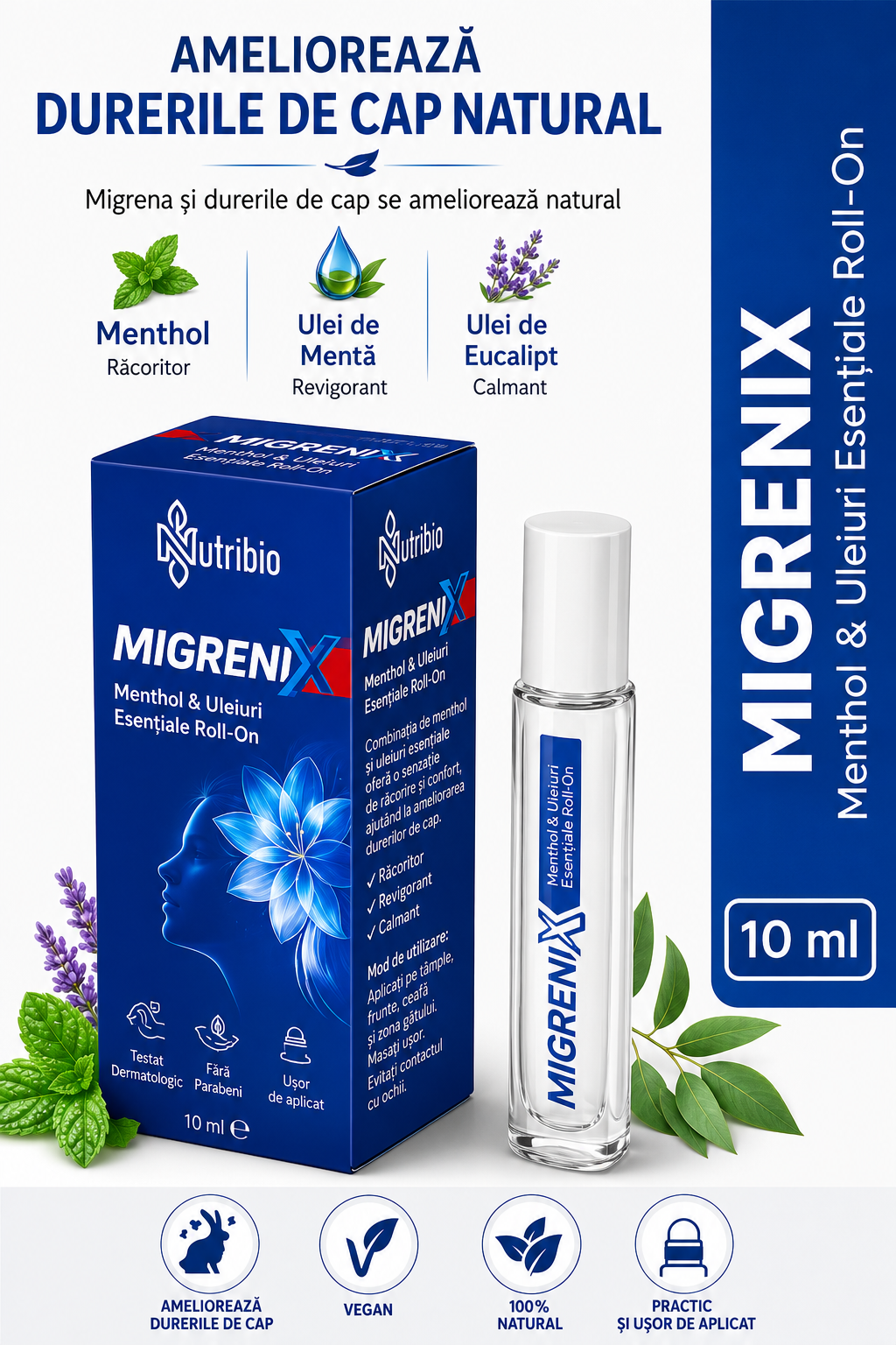 Migrenix rol on pentru dureri de cap și migrene soluție rapidă 10 mg