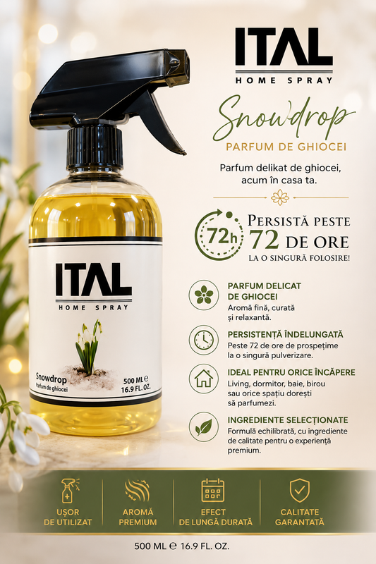 ITAL Snowdrop – Parfum de Cameră cu Ghiocei 500 ml spray