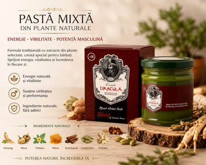 Conte Dracula herbal mixed paste magiun cu  pistachio revitalizant și energie +18