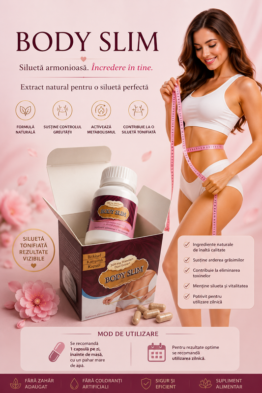 Body Slim Capsule din Plante pentru Slăbit și Controlul Greutății 30 Capsule