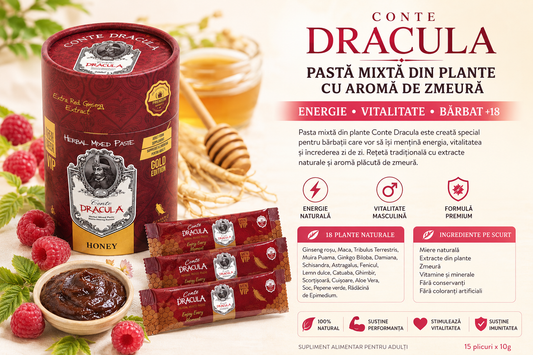Conte Dracula Herbal Mixed Paste cu Miere și Ginseng pentru Energie și Vitalitate Masculină +18