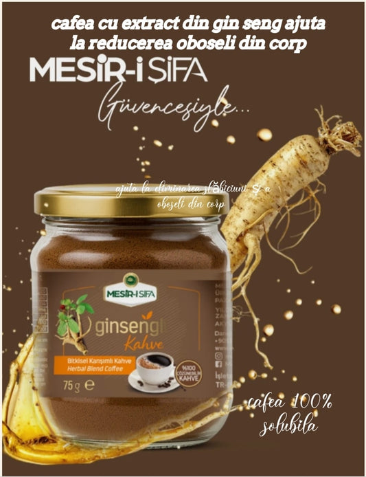 Cafea solubila energizanta cu extract natural din gin seng revitalizanta 75gr