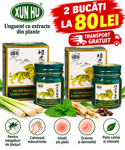 XUN HU – Unguent cu Extracte din Plante pentru Mâncărimi, Iritații și Îngrijirea Pielii, 25 g