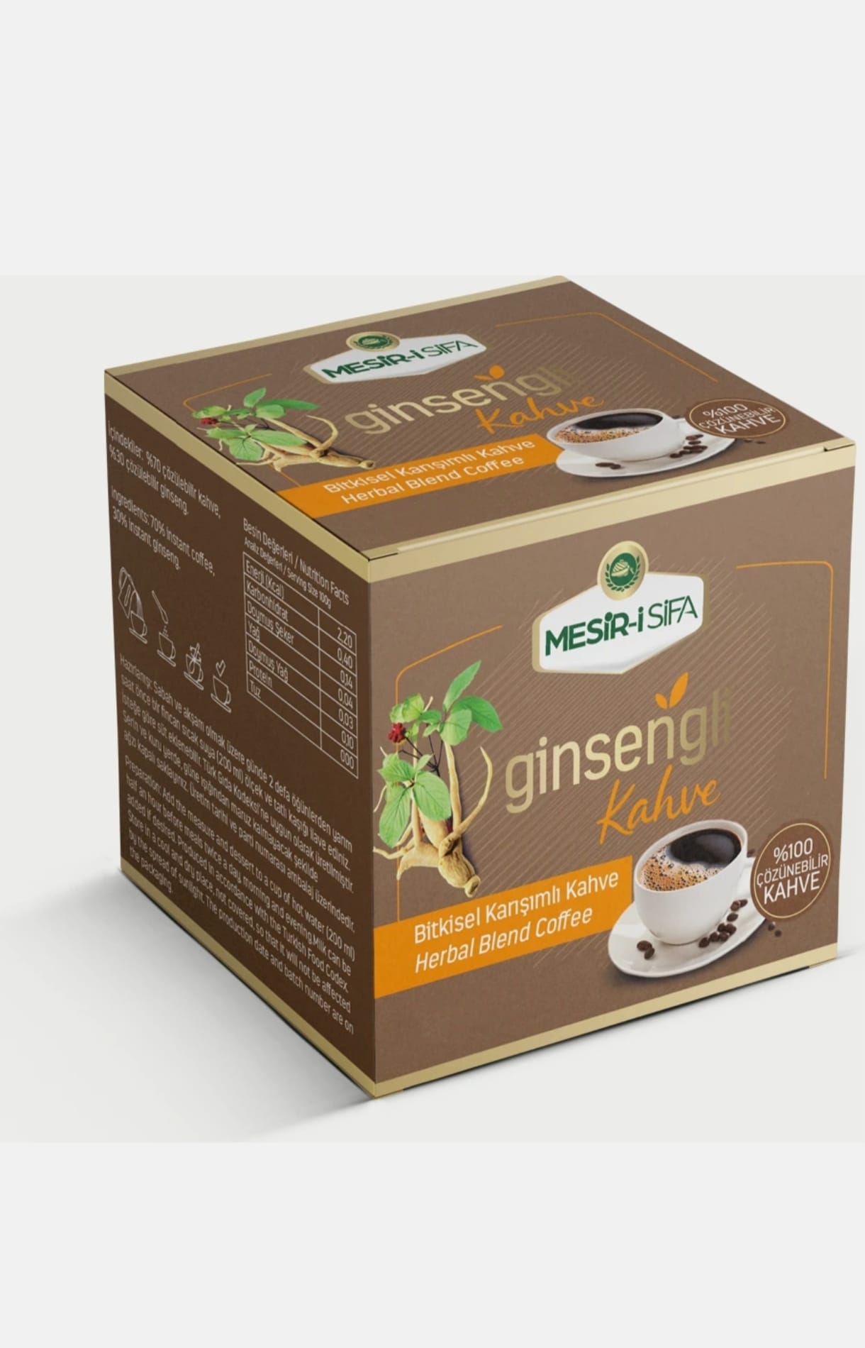 Cafea solubila energizanta cu extract natural din gin seng revitalizanta 75gr