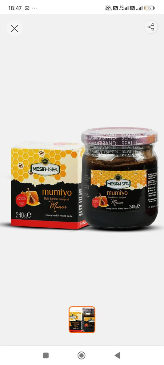 Pastă mixtă cu miere și Mumiyo – Energie, vitalitate și regenerare 240 gr