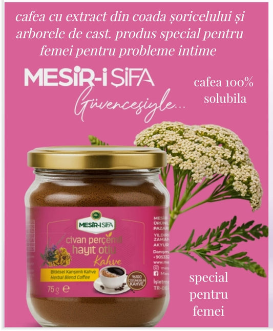 Cafea solubila cu extract din coada soricelului si arborele de cast produs special pentru femei pentru probleme intime 75gr