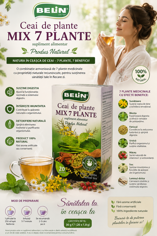 Ceai mixt 7 plante medicinale detox