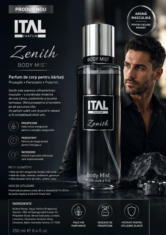 ITAL Parfum Zenith Body Mist pentru Bărbați 250 ml