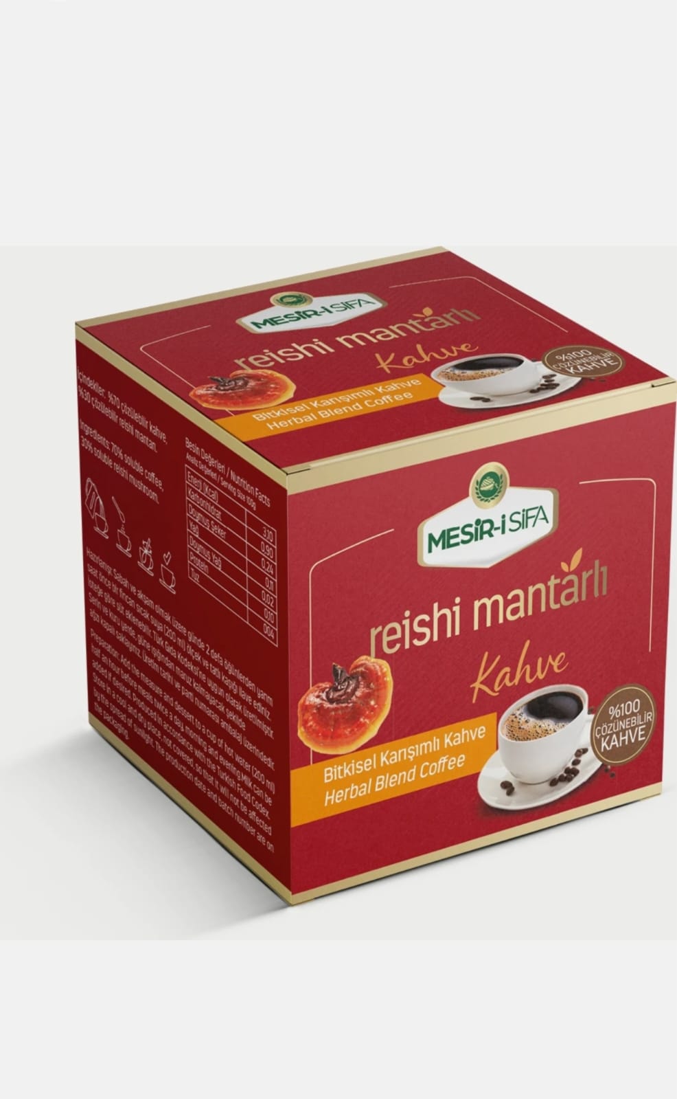 Cafea solubila cu extract din ciuperca reishi anti- aging stare de bine, si energie, 75gr mesiri-i-sifa