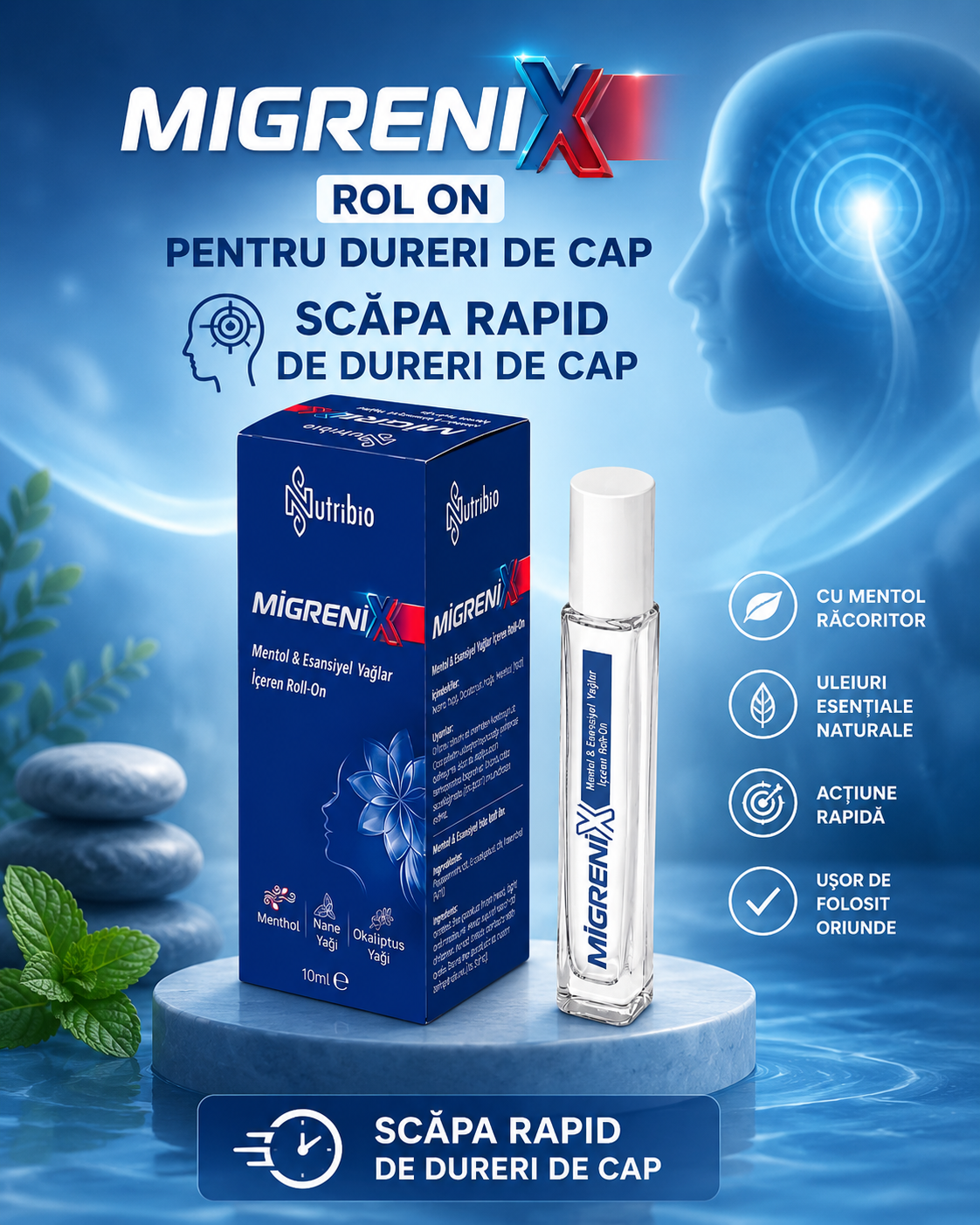 Migrenix rol on pentru dureri de cap și migrene soluție rapidă 10 mg