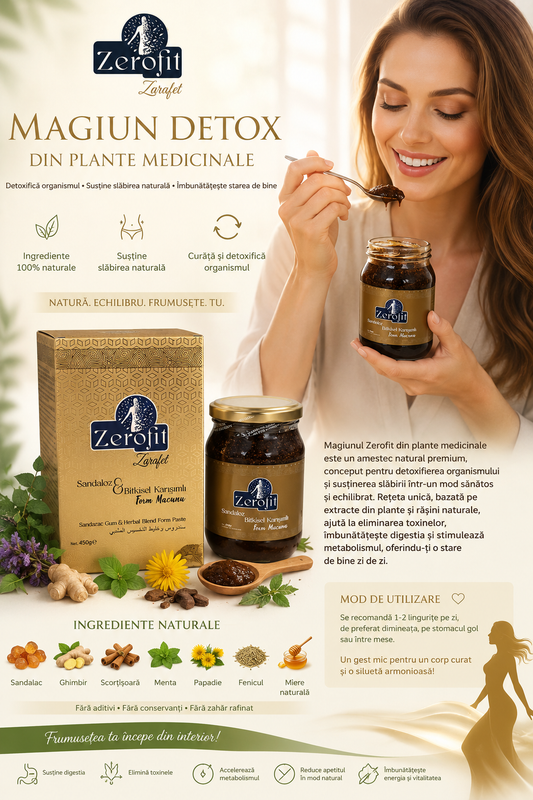 Zerofit pasta din plante medicinale detox natural purificare corporala  450 gr cu sandaloz
