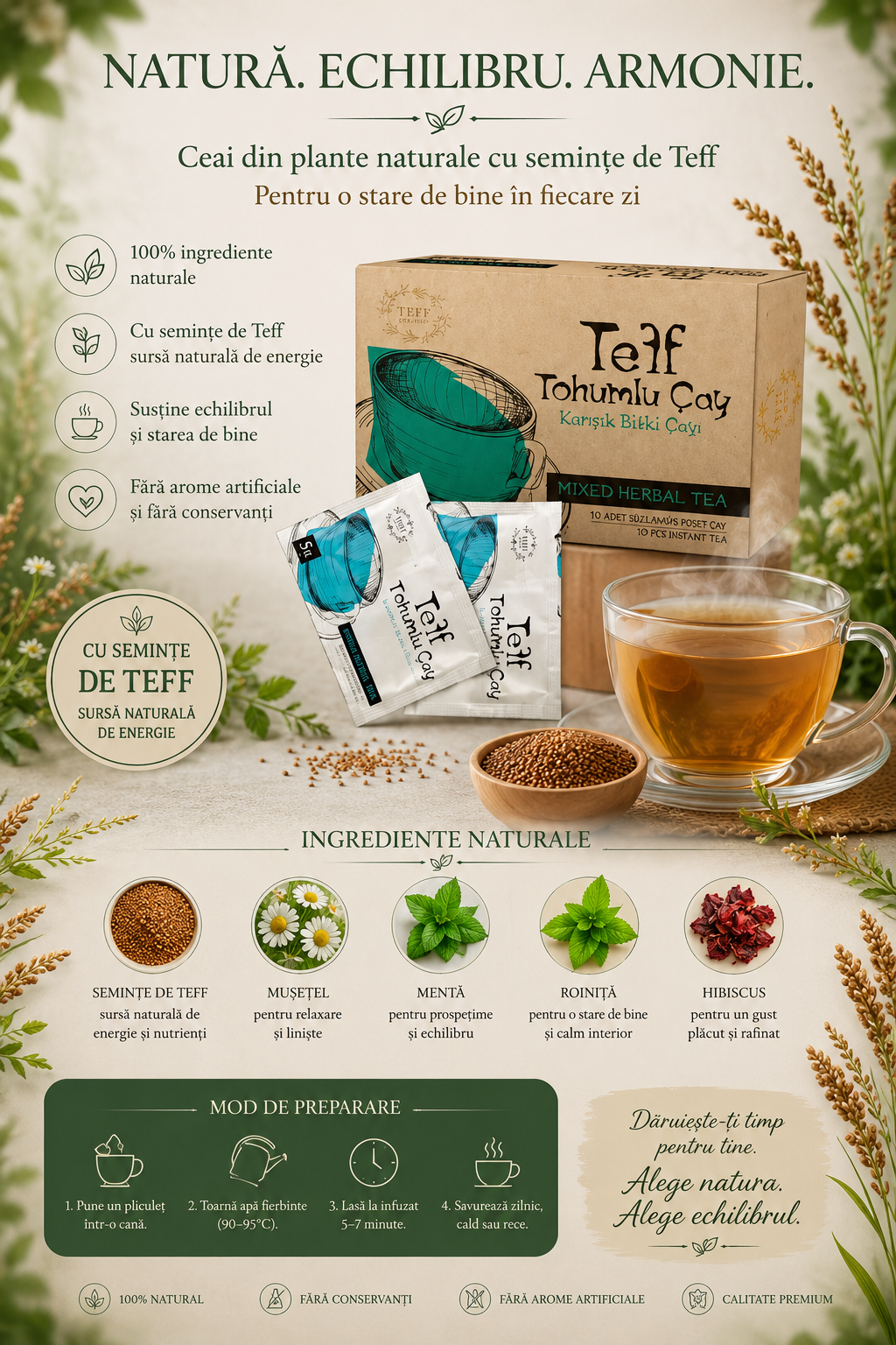 Teff ceai de slabit 30 plicuri detox