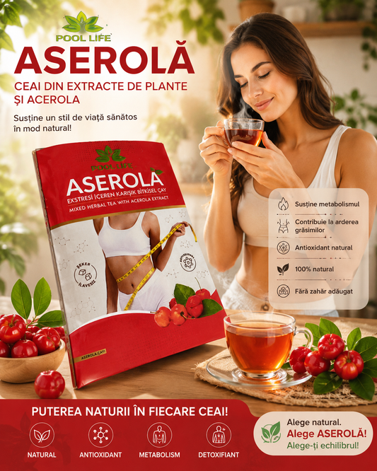 Ceai de aserola detox praf natural susține metabolismul
