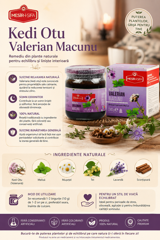 Pastă cu Valeriană și Plante Naturale 240g | Relaxare, Echilibru și Stare de Bine