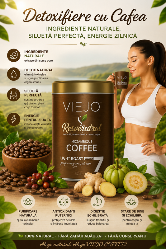 MOZAMBIC   VIEJO Cafea Detox cu Resveratrol – Light Roast 100 Gr