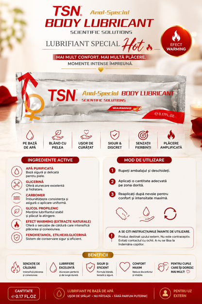 TSN Anal-Special Hot – Lubrifiant Intim pe Bază de Apă cu Efect de Încălzire