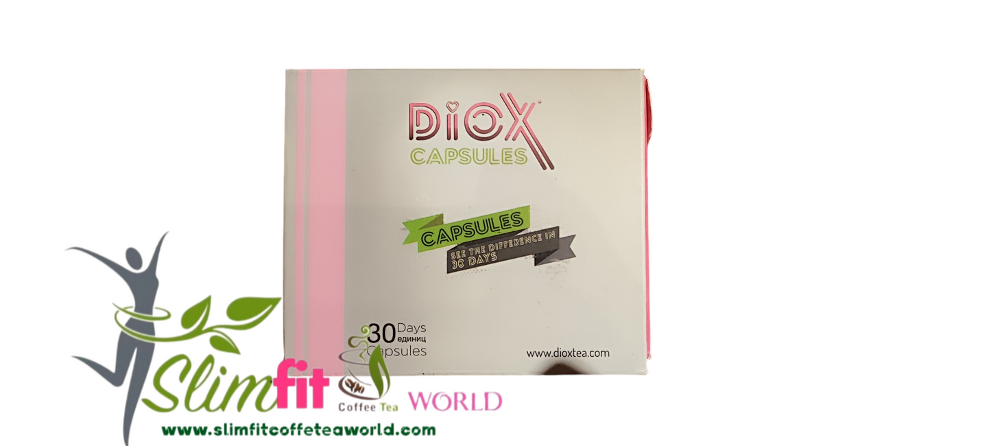 Diox capsule din ceai detox ajuta la arderea grasimilor detoxifiere produs NOU 30 capsule