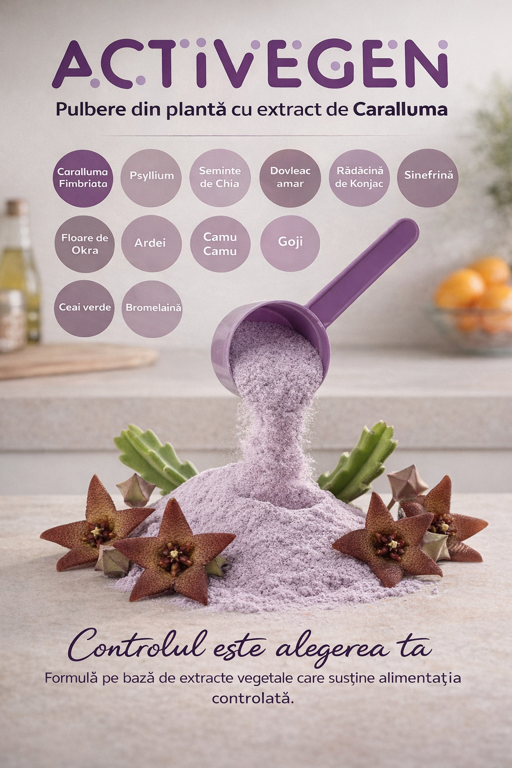 ACTIVEGEN pulbere din Plante cu extract de caralluma detox 150gr