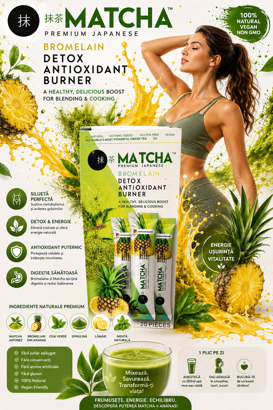 Ceai Matcha japonez detox  antioxidant burner  ananas