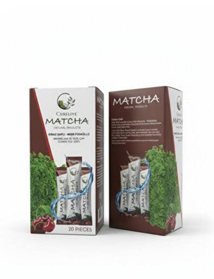 CURELIVE MATCHA CU EXTRACT DE CIREȘE ȘI COZI DE PORUMB – DETOX & ANTIOXIDANT