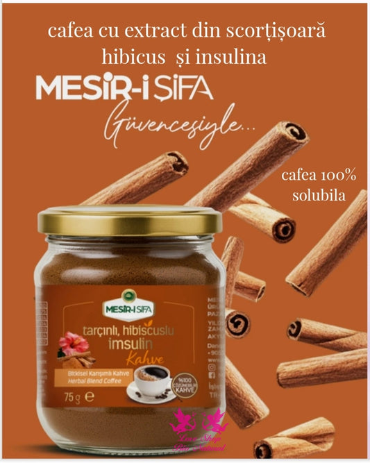 Cafea solubilă cu extract din scorțișoară, hibiscus și inulină – Aromă delicată și echilibru digestiv 75 g