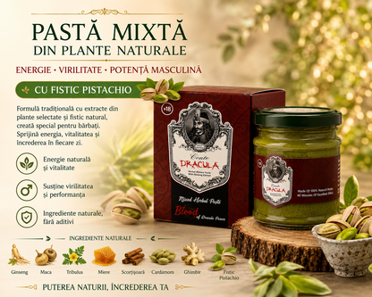 Conte Dracula herbal mixed paste magiun cu  pistachio revitalizant și energie +18