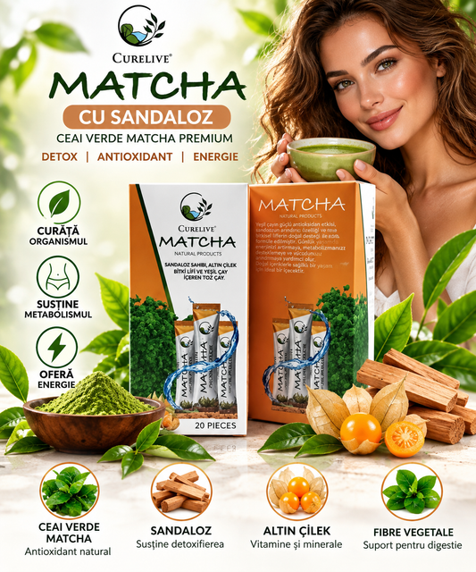 CURELIVE MATCHA CU SANDALOZ – DETOX  antioxidant
