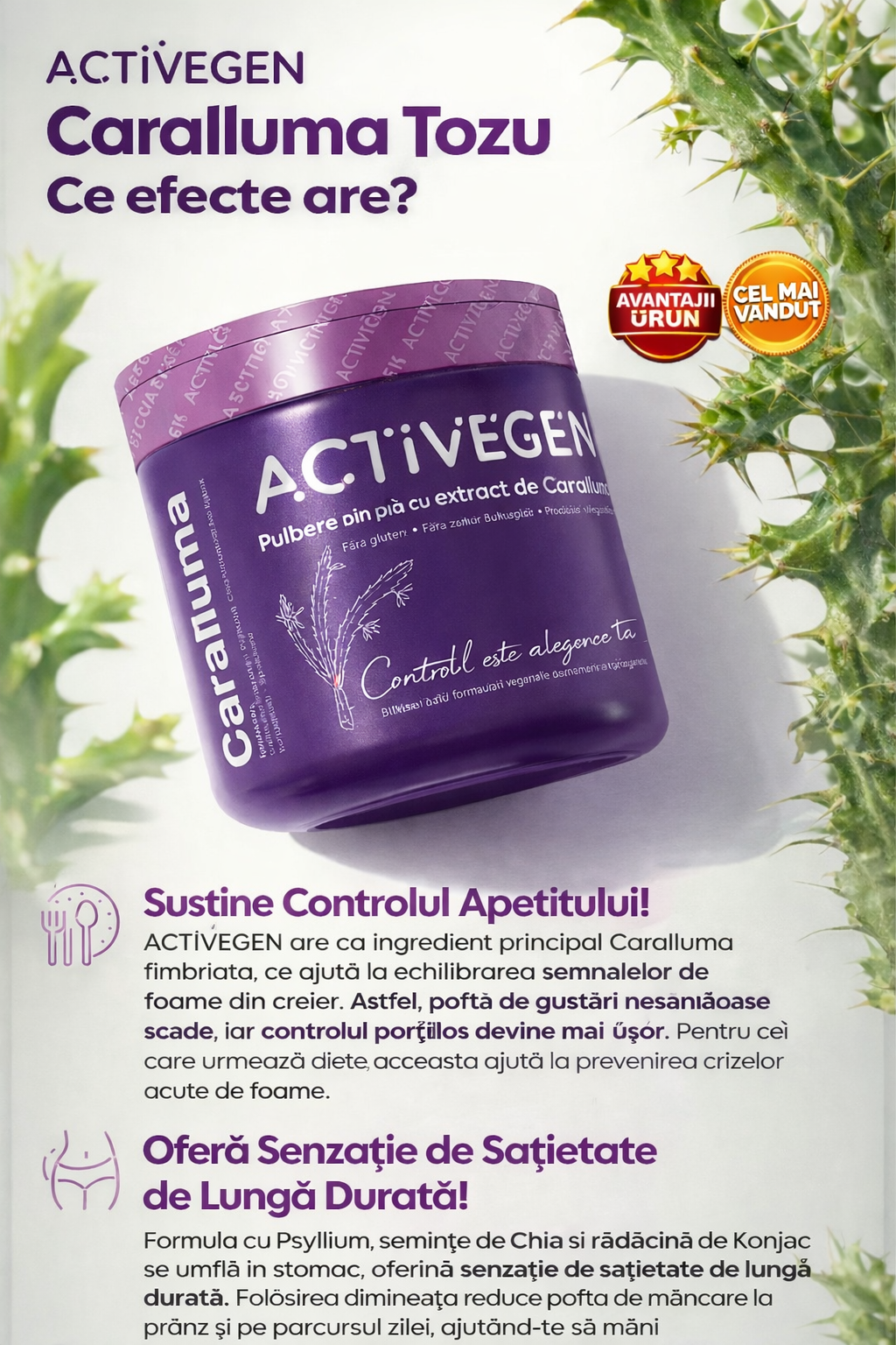 ACTIVEGEN pulbere din Plante cu extract de caralluma detox 150gr